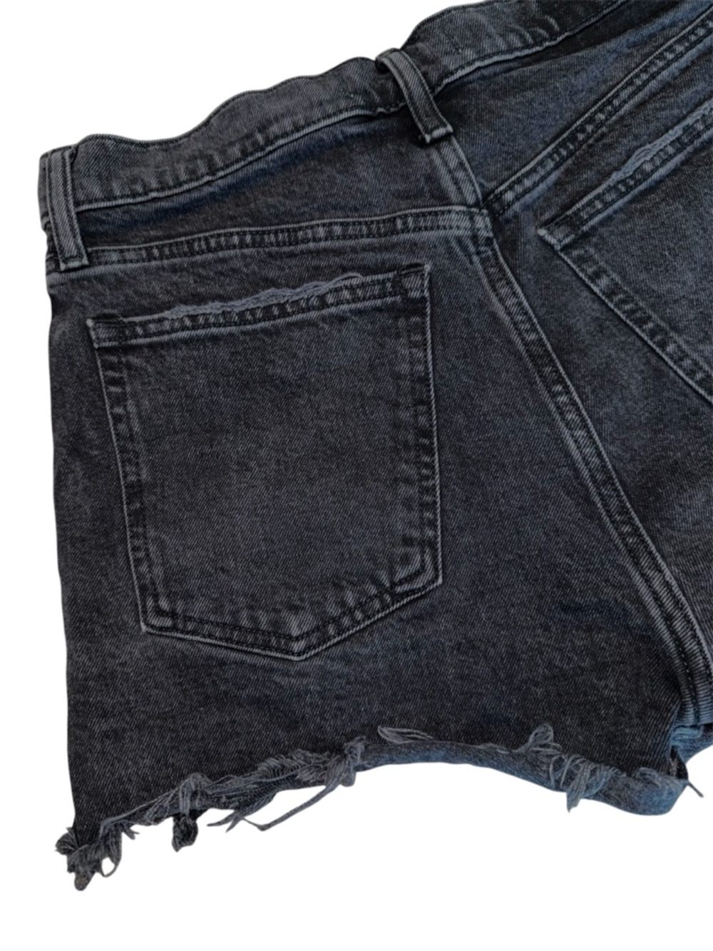 Abercrombie & Fitch The Mom Short High Rise Black 29 / 8 Distressed Fray Shorts - Picture 8 of 12